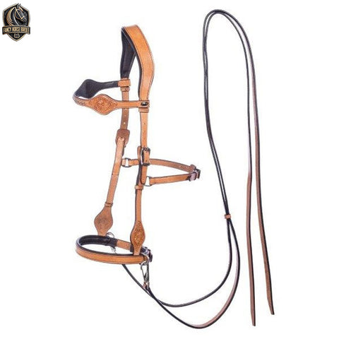 Sidepull Bridle for Bitless Riding – Black, Havana, and Natural Leather Options | Baroque Style