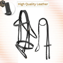 Leather Hunter Horse Bridle – Baroque Style, Fully Handmade