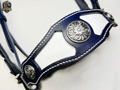 Handmade leather baroque horse bridle with a medieval flair