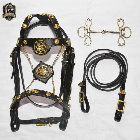 Vintage Style Fancy Horse Bridle Set – Baroque Elegance with Free Butterfly Horse Bit