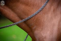 Braided Anatomical Bridle with Crystal Gold in Dark Brown – Bridle Midnight